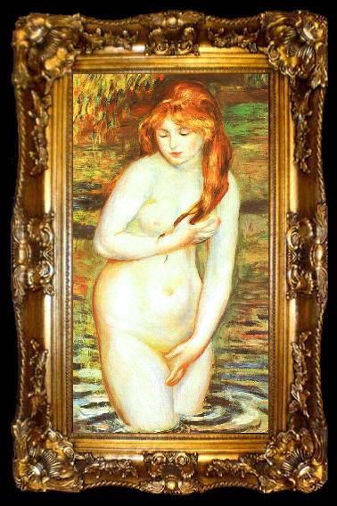 framed  Pierre Renoir Young Woman Bathing, ta009-2